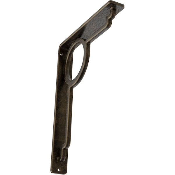 Ekena Millwork Maria Wrought Iron Bracket, (Single center brace), Antiqued Pale Gold 1 1/2"W x 7 1/2"D x 10"H BKTM01X07X10SMAAPG - main